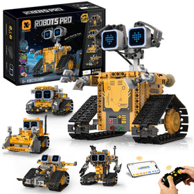 SIGHTEEDA 5-in-1 robot build kit showing multiple models for hands-on engineering play