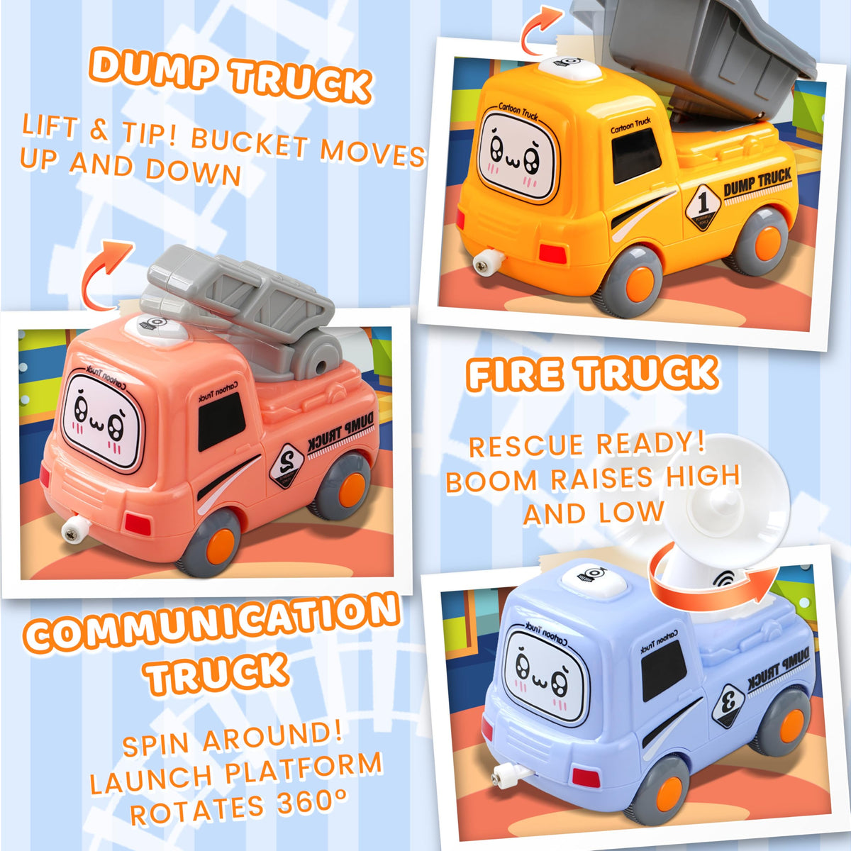 SIGHTEEDA steam train set dump truck car supports creative transport scenarios