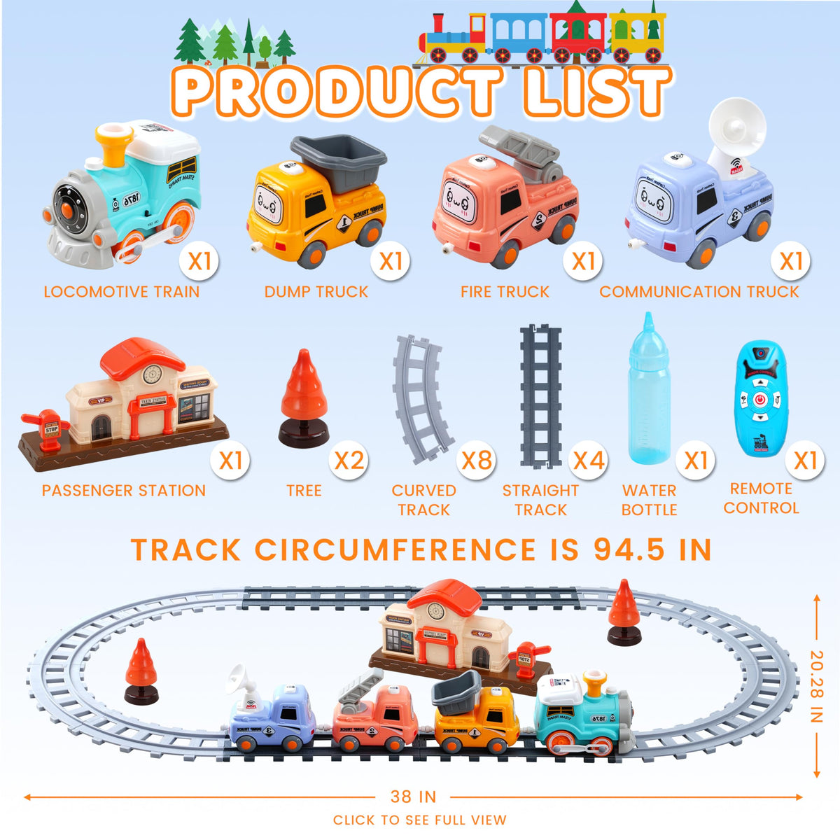 SIGHTEEDA steam train set tracks enable modular track layouts