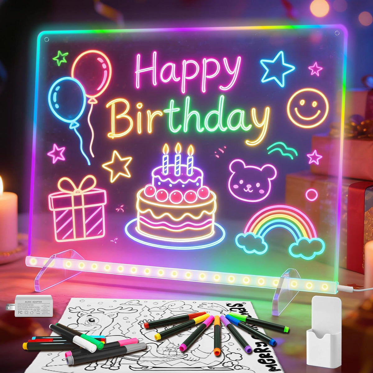 Signsxcel LED note board with a 16-inch drawing area for creative projects