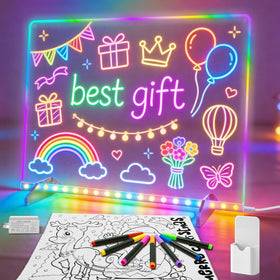 Signsxcel Led Note Board with Colors in action for kids' drawing sessions