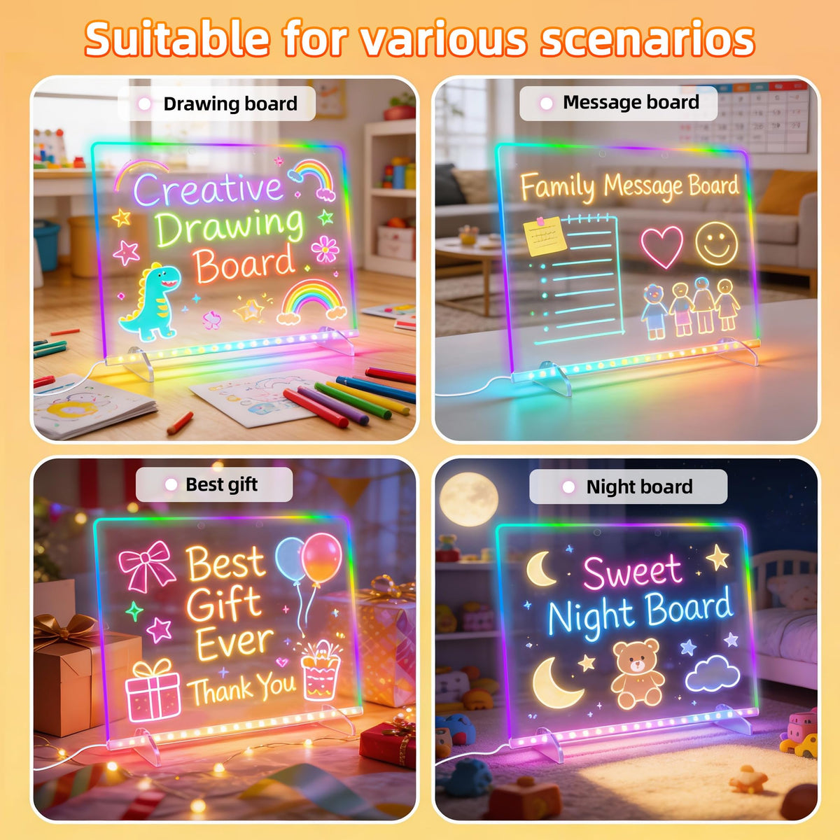 Signsxcel LED Note Board stand and hanging kit for flexible placement