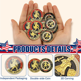 Siifert gold plated armor coin highlights enamel detail for premium collectible look.