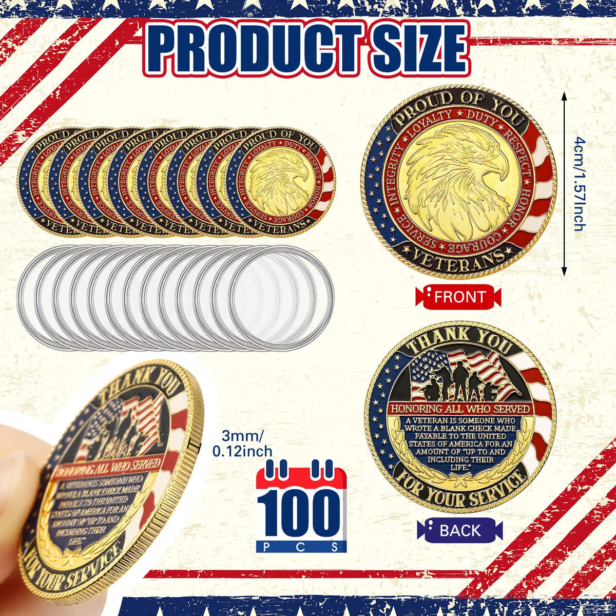 Siifert coins close-up enamel color highlights vibrant, enduring finish.