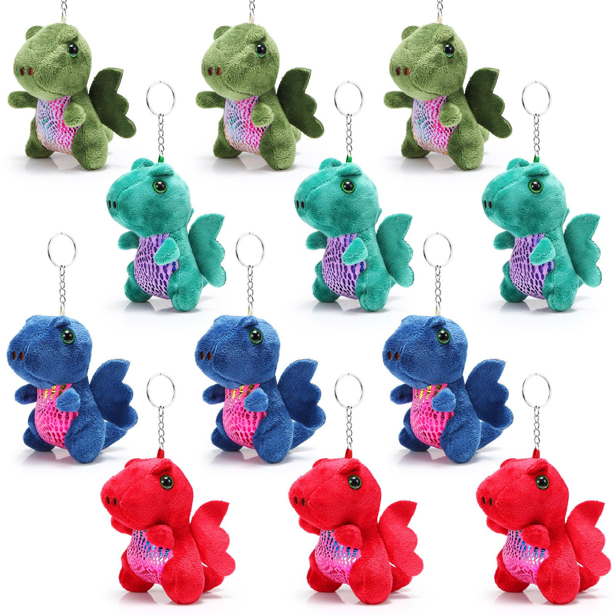 Siifert plush dragon keychain front view; soft touch for bags and keys.