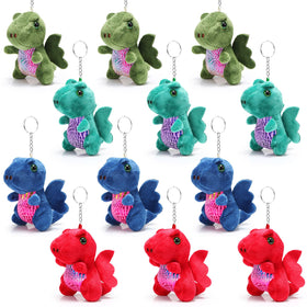 Siifert plush dragon keychain front view; soft touch for bags and keys.