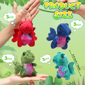 Siifert plush dragon keychain side view; durable design for daily use.