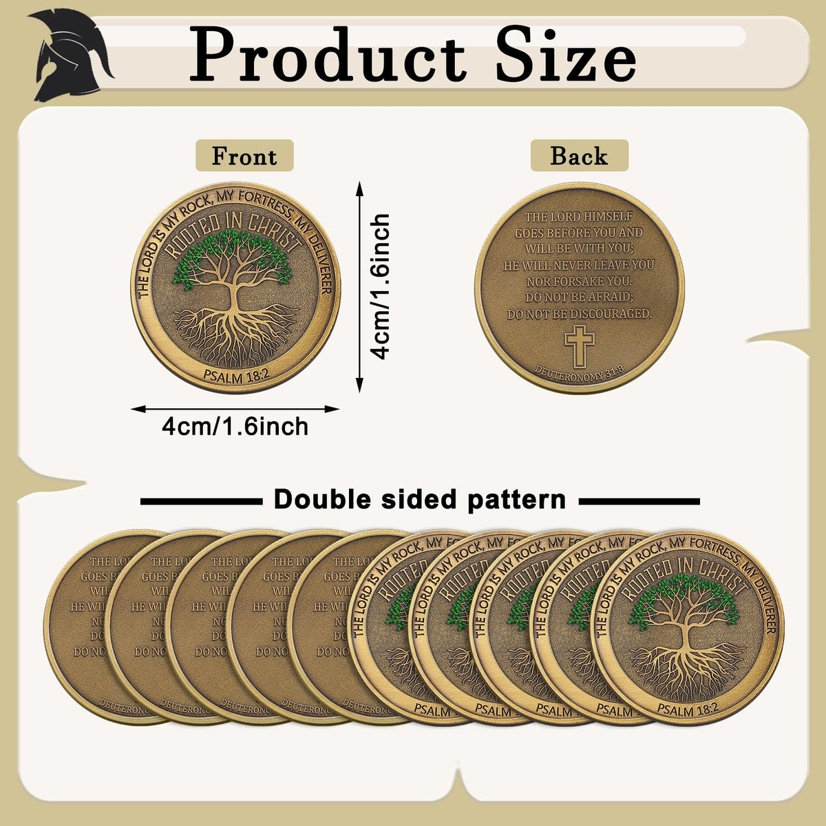 Siifert Rooted in Christ coin back displays scripture for daily encouragement.