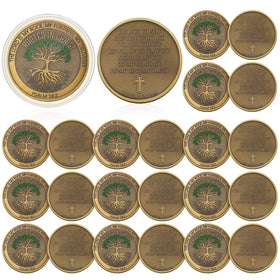 Siifert Rooted in Christ coin front design with tree motif for faith reminder.