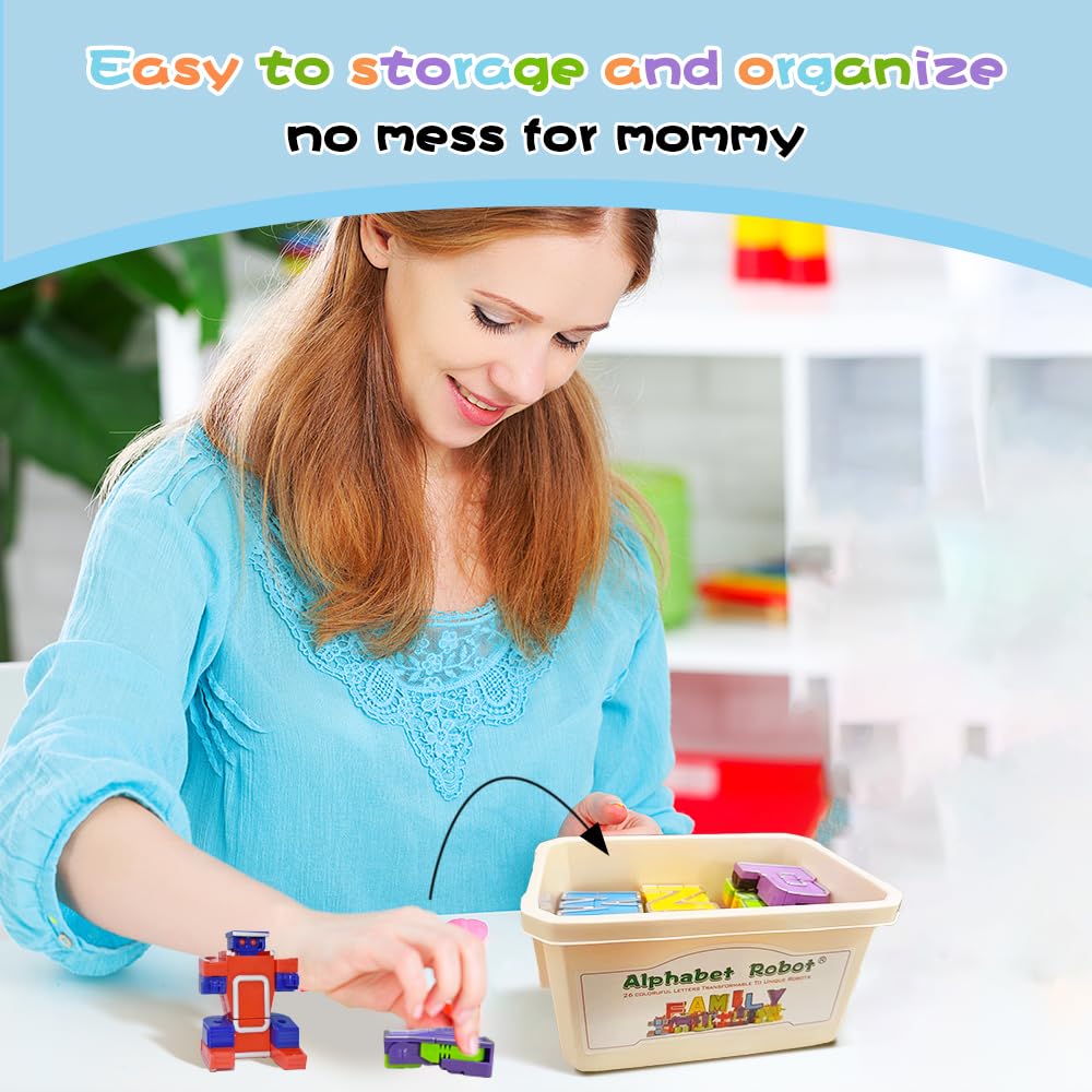Siiziitoo colorful alphabets robots aid hand-eye coordination during playful sequencing activities