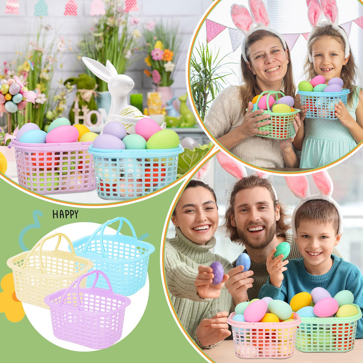 Silifine durable plastic baskets for gifts and eggs
