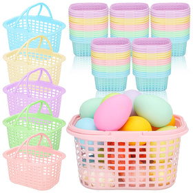 Silifine pastel Easter baskets with handles for egg hunts