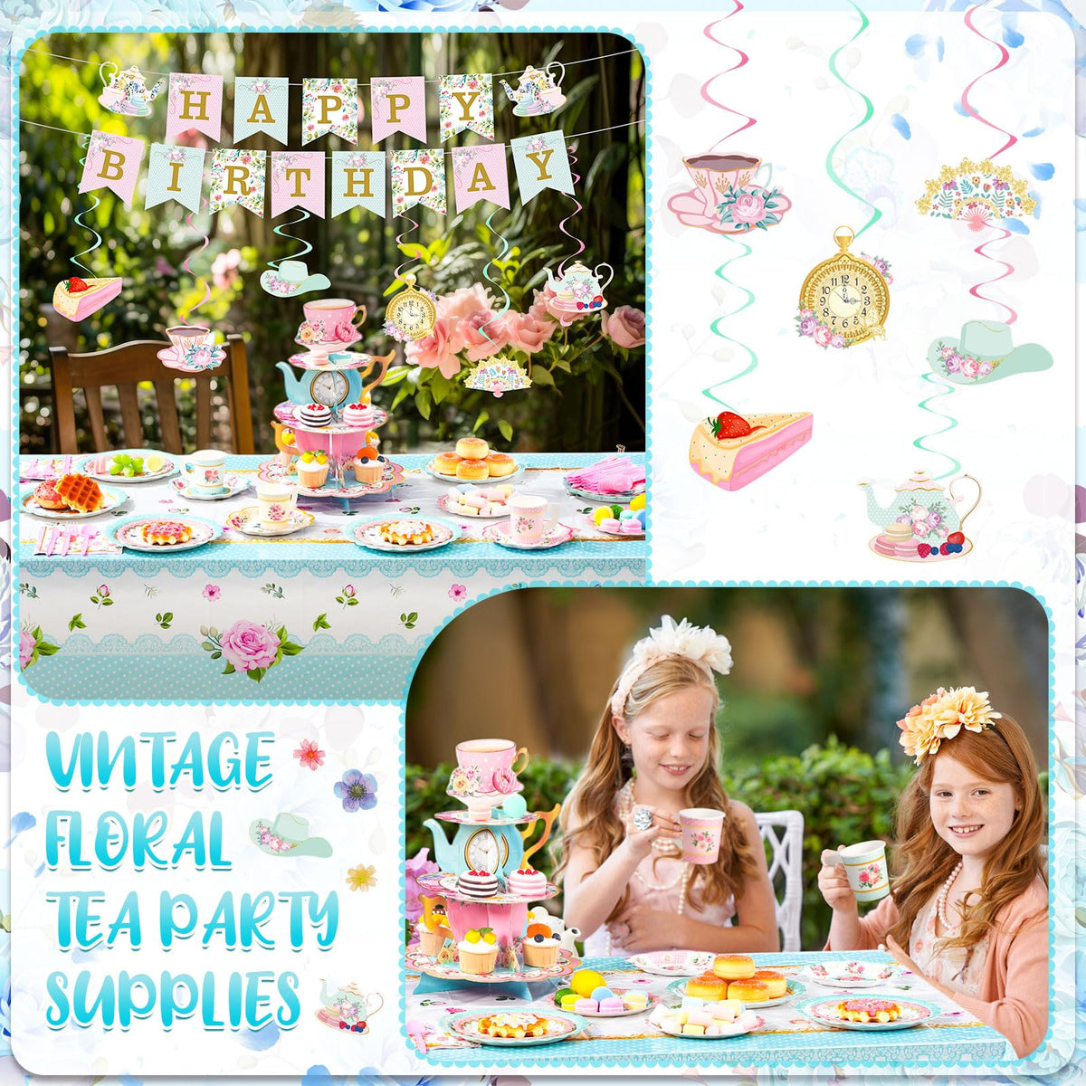 SiliFine banners decorate the party space with floral flair.