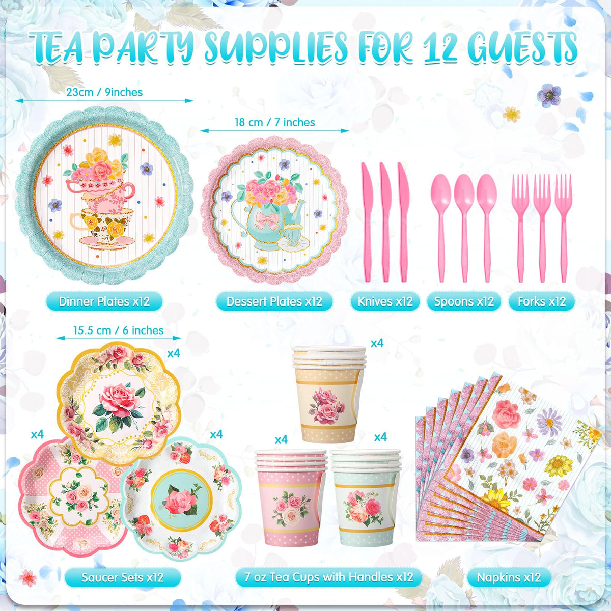 SiliFine 7-inch floral plates add color and easy hosting.