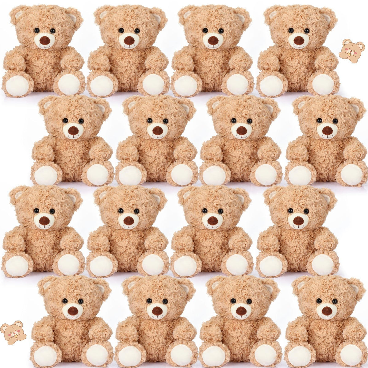 Silipull 8-inch light brown bear plush, cuddly companion.