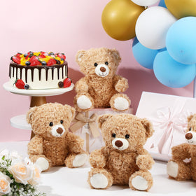 Silipull bears used as room decor and storytelling props.