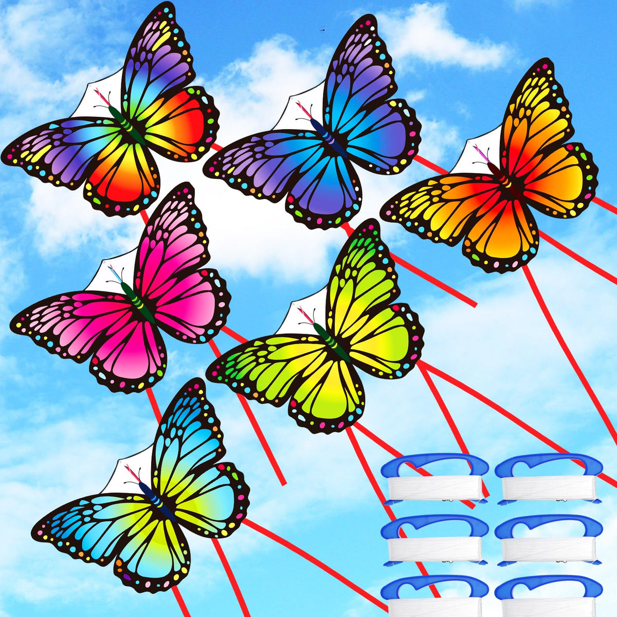 Silipull butterfly kite 55x28 inches flying at the beach