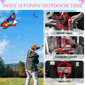 Silipull butterfly kite tail extending 118 inches in the breeze
