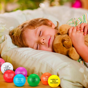 Silipull purple Christian stress ball with verse inspires faith-based play