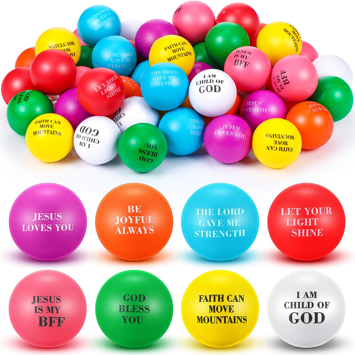 Silipull red Christian stress ball with verse for classroom focus and prayer moments