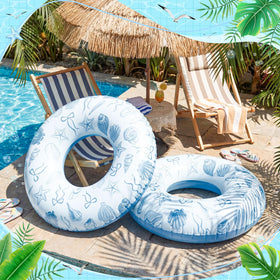 Silipull two pack swim ring with solid blue side for easy matching