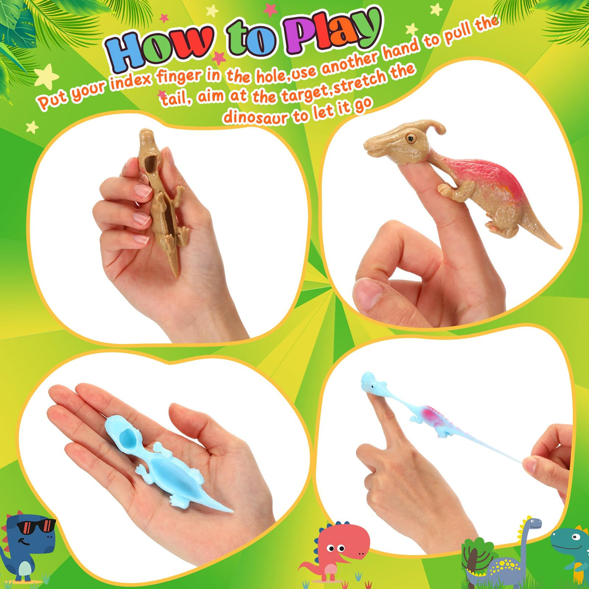 Silipull easy-clean dino slingshot toy, quick to rinse and reuse