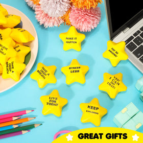 Silipull foam stress ball closeup in yellow showing soft texture and grip.