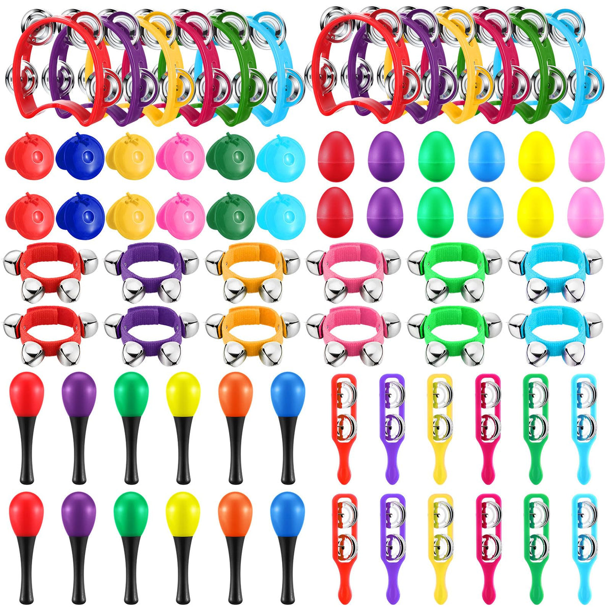 Silipull hand tambourine bright colors boost tactile rhythm and coordination