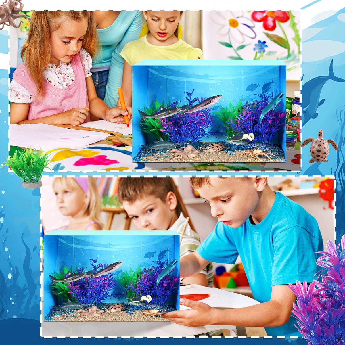 Silipull ocean stones add texture and color to the diorama