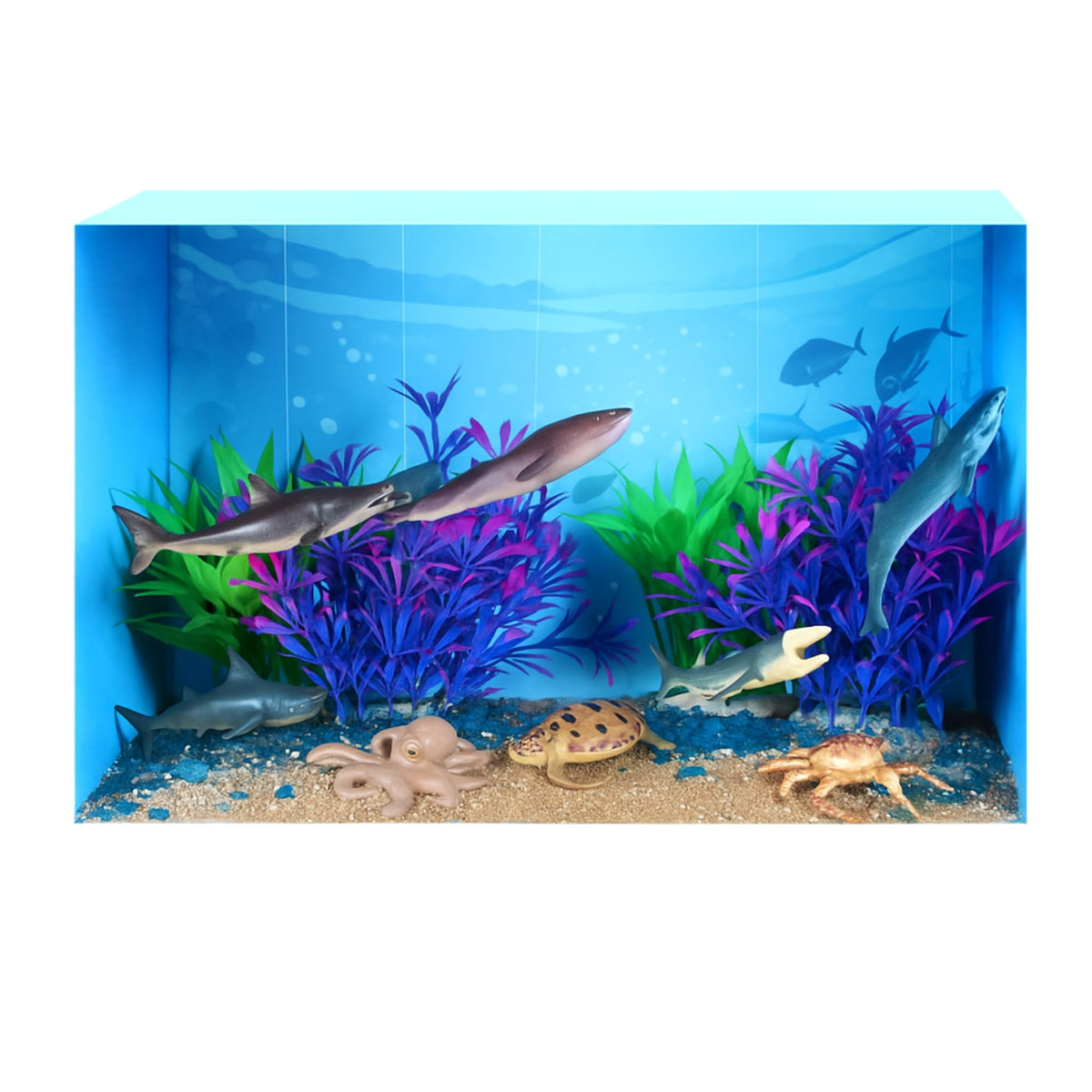 Silipull shark figure from the ocean diorama kit for imaginative play
