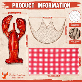Silipull retro fishing net decor brings a vintage vibe to crawfish party setup.