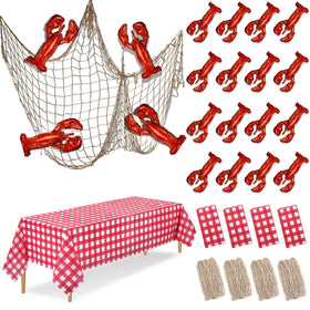 Silipull crawfish boil tablecloth in red and white checks, ideal for seaside gatherings.