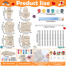 Silipull wind chime kit engraved heart and cross designs
