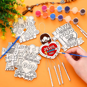 Silipull wind chime kit Jesus Loves You sayings on pieces