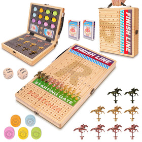 Silkchio 21-inch horse race board with solid pine surface for smooth play.