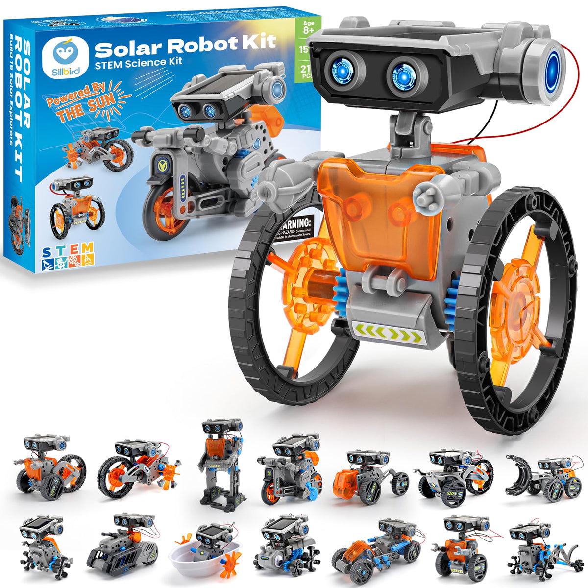 Sillbird solar robot outdoors for screen-free STEM play and learning