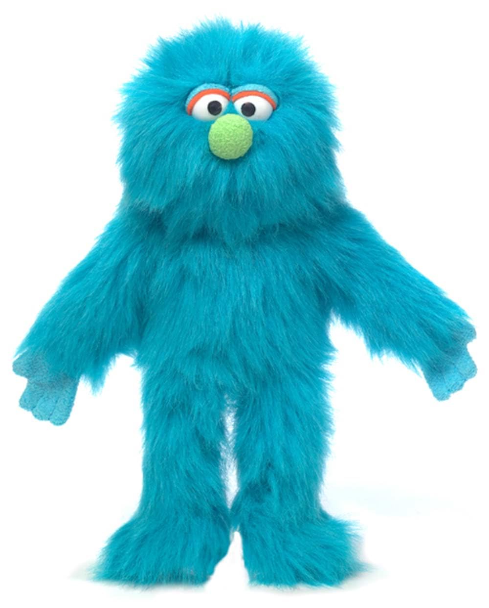 Silly Puppets Blue Monster hand puppet front view for imaginative storytelling.
