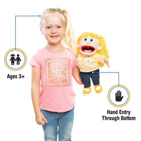 Silly Puppets Katie Peach Girl puppet hand action for expressive storytelling