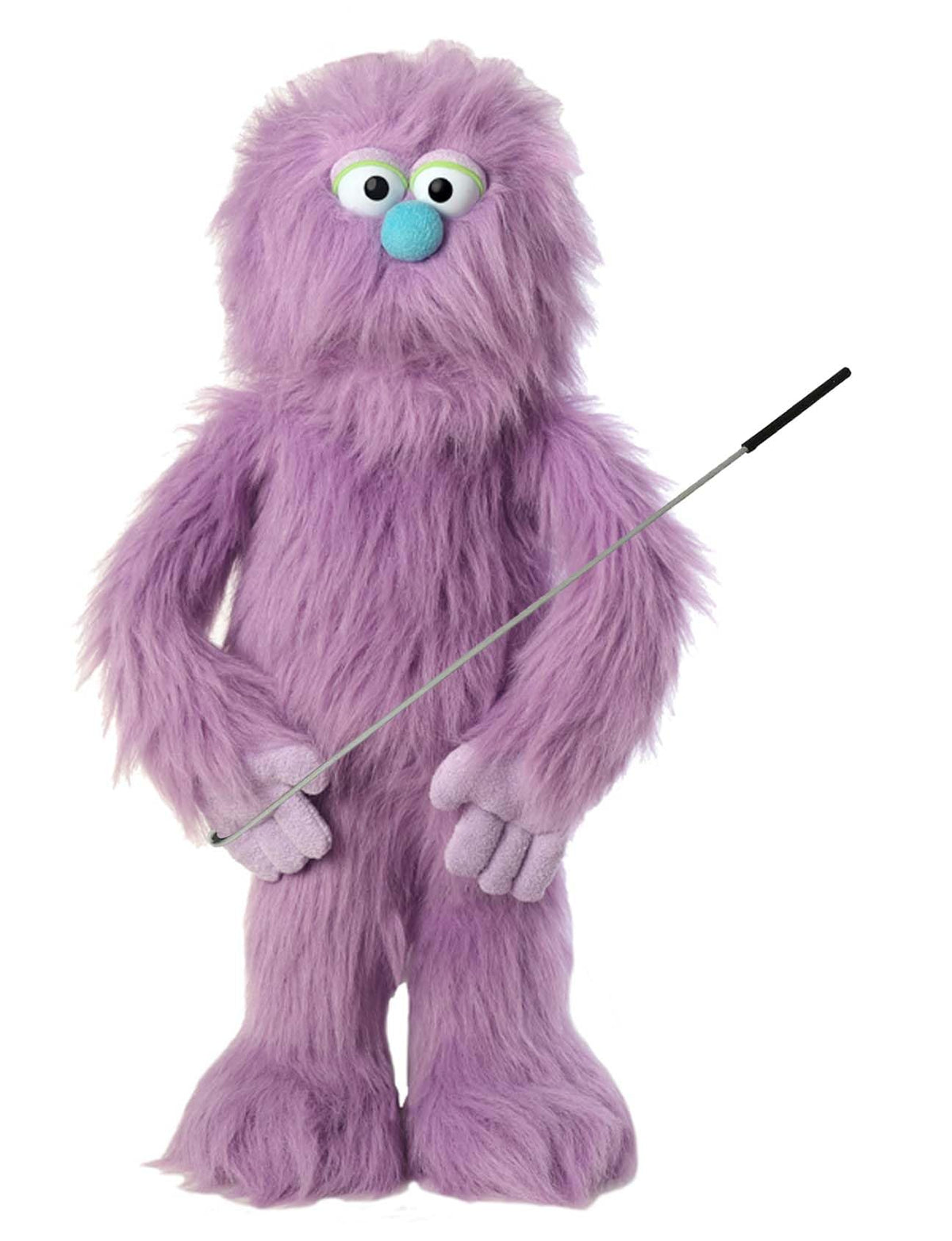 Silly Puppets 30-inch purple monster puppet, full-body design for ventriloquism practice and stage performances.