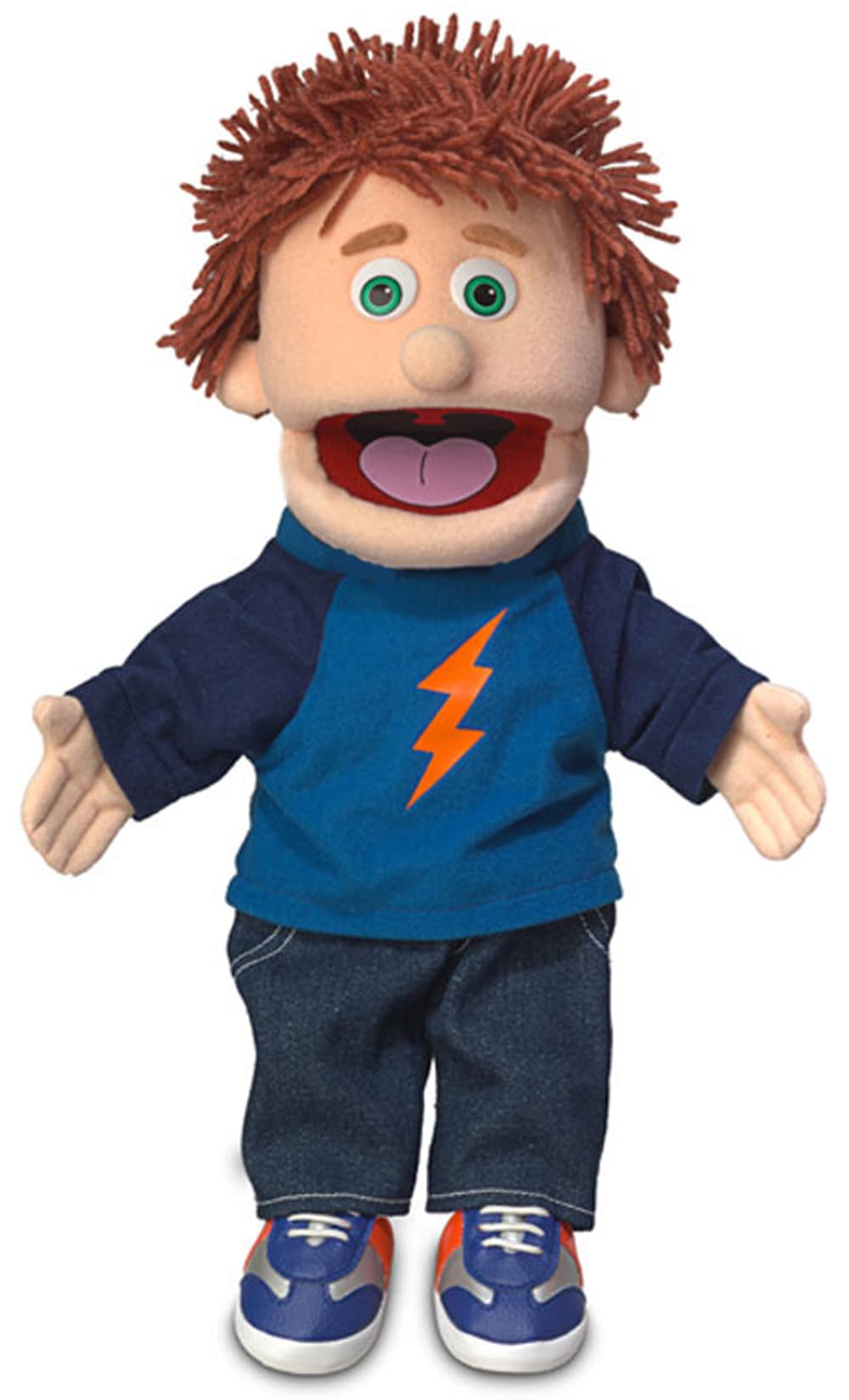 Silly Puppets Tommy Peach Boy full-body puppet for expressive storytelling during family play.
