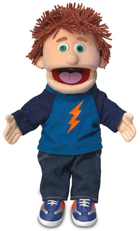 Silly Puppets Tommy Peach Boy full-body puppet for expressive storytelling during family play.