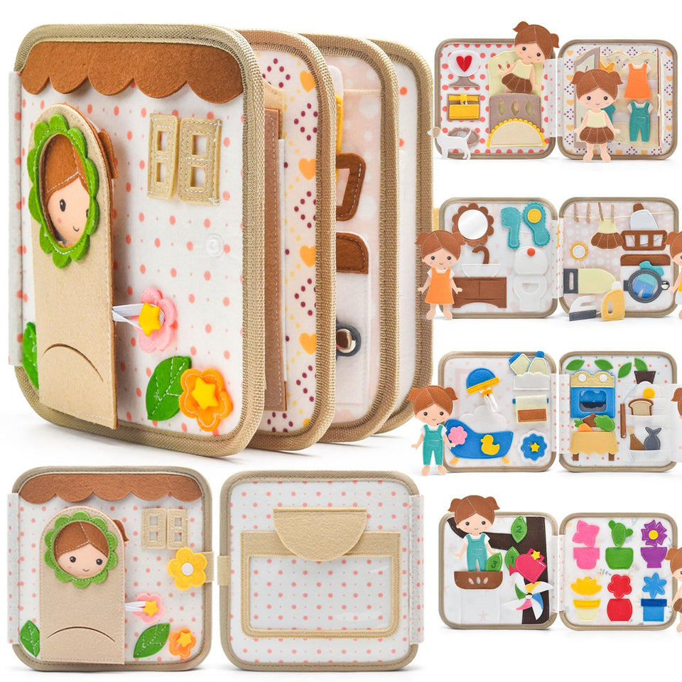 Silouka Montessori Busy Book button fastening for fine motor skills