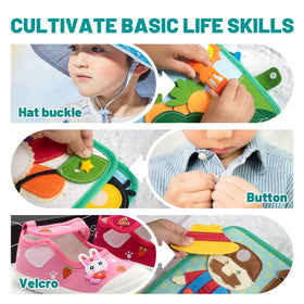 Silouka Montessori Farm page 4 with zipper and lacing activities