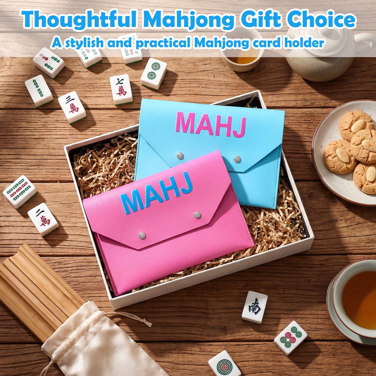 SilTriangle gift-ready mahjong clutch, stylish present for tabletop game lovers.