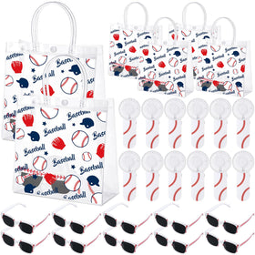 SilTriangle baseball party favors collection with cohesive red and blue design for easy party styling