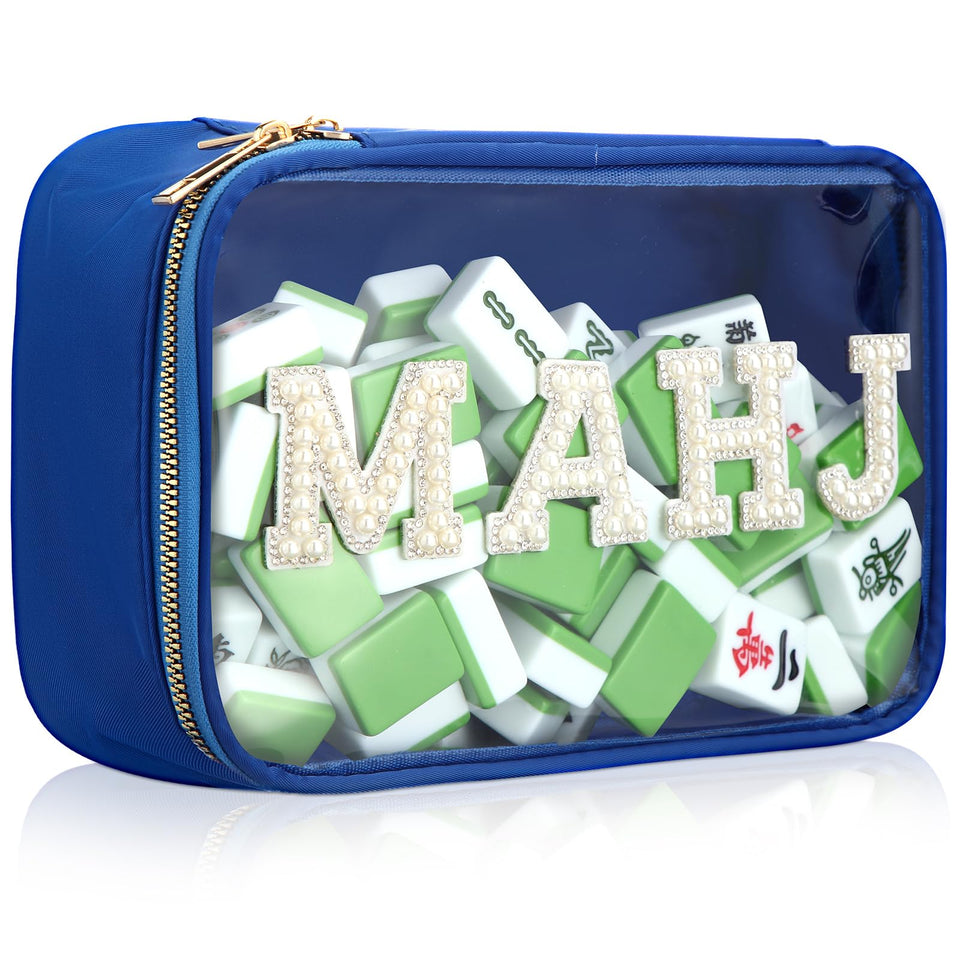 SilTriangle navy empty Mahjong tile bag with compact, portable storage for games