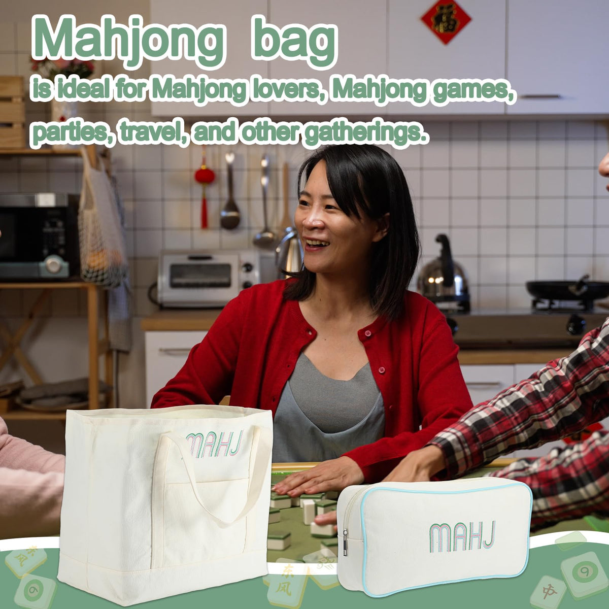 SilTriangle gift-ready mahjong bag enhances game night style.