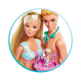 Simba Kevin Merman doll joins Steffi for collaborative adventures.