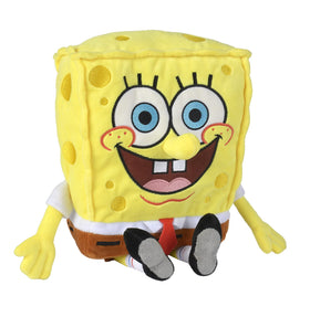 Close-up of Simba SpongeBob plush face, vivid eyes and smile for imaginative play.