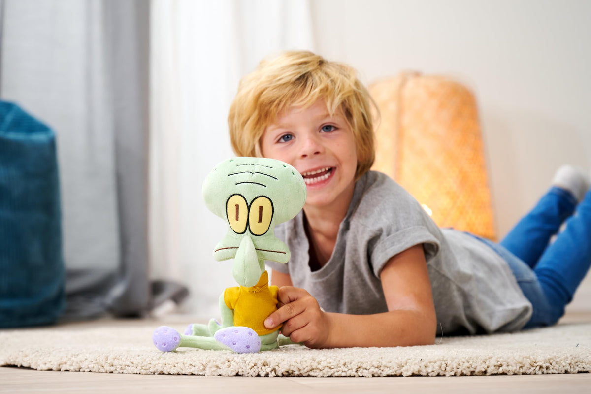 Simba Squidward plush texture close-up showing soft, child-friendly fabric